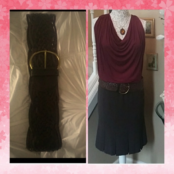 Anthropologie Accessories - Wide Brown woven leather belt